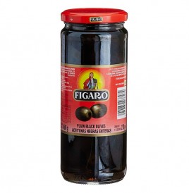 Figaro Plain Black Olives   Plastic Jar  450 grams